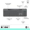 image:imageLogitech Signature Slim Solar Wireless Bluetooth Keyboard K980 for Business Quiet Typing Secure Receiver Windows Mac  GraphiteKeyboard
