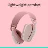 image:imageLogitech Zone Vibe 100 Lightweight Wireless Over Ear Headphones with Noise Canceling Microphone Advanced Multipoint Bluetooth Headset Works with Teams Google Meet Zoom MacPC  RoseRose